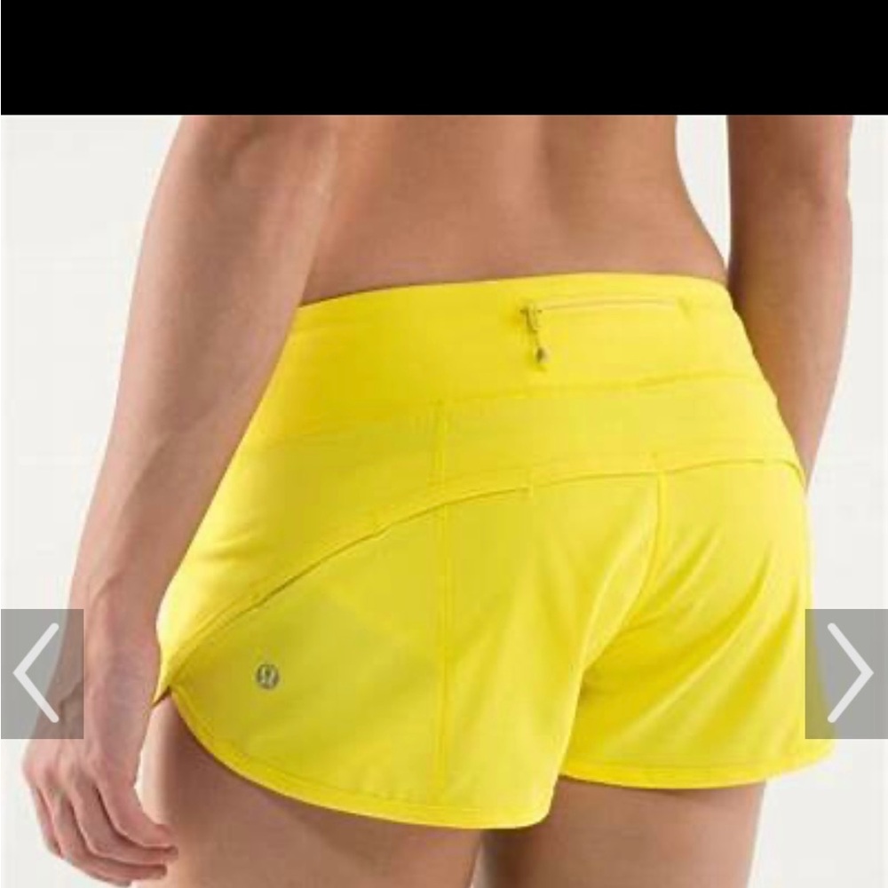 Lululemon lined run speed shorts neon yellow size 10